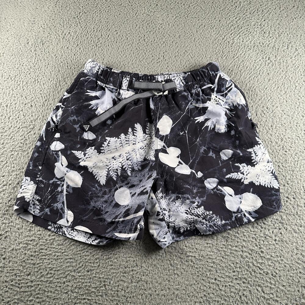 Nike ACG Trail Shorts Mens S Black Floral Print 6in Inseam Hiking DV9546-015